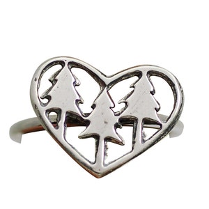 Tiny tree ring, tree love, forest love, love trees, heart ring, tree heart ring, forest ring, love ring, tiny forest ring, tiny forest