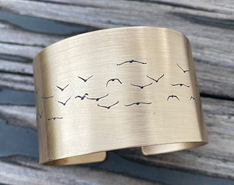 Bransoletka mankietowa Flock of Birds, biżuteria inspirowana naturą