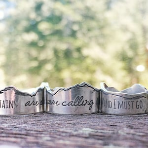 Mountains calling silver ring, john muir ring, mountain ring, mountain jewelry, mountains calling and i must go, mountains calling jewelry