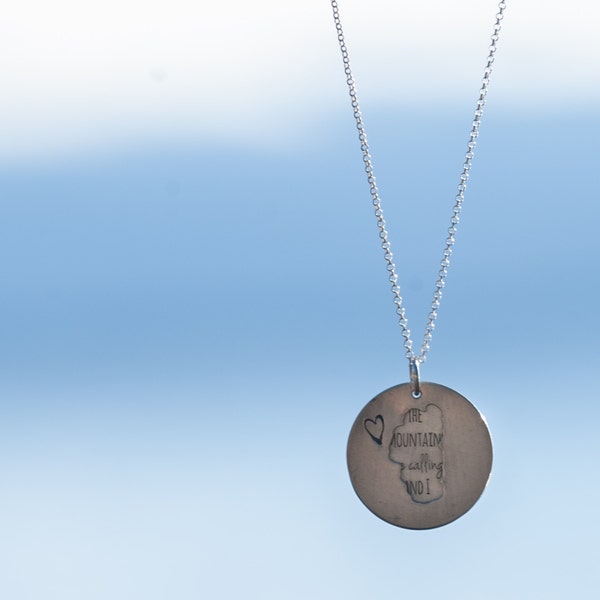 Lake Tahoe necklace, mountains calling pendant, lake tahoe pendant, tahoe necklace, mountains calling necklace, 2 part necklace,