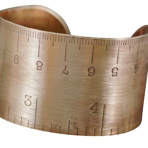 Brass Ruler Cuff Measuring Tape imprint, Narrow and Wide sizes