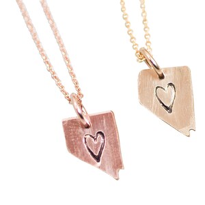 tiny nevada necklace, tiny nevada pendant, tiny nevada jewelry,  tiny goldfill  nv pendant, tiny silver nv pendant, nv pride, nevada pride