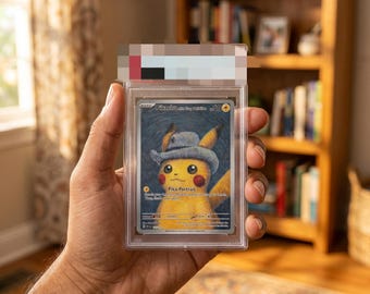 Pikachu with Gray Felt Hat Van Gogh Promo PROXY Card - Custom Graded Slab Gym Display Replica