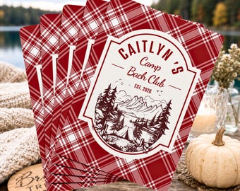 Custom Playing Cards, Personalized Camp Bachelorette Plaid Deck, Lake Bach Party Favor, Lake Bachelorette Girls Trip Game, Bridesmaid Gift