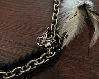 Japanese Archive Feathered Pants Chain/necklace - Etsy