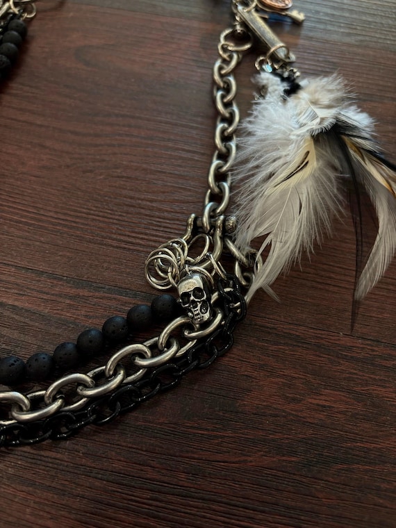 Japanese Archive Feathered Pants Chain/necklace - Etsy