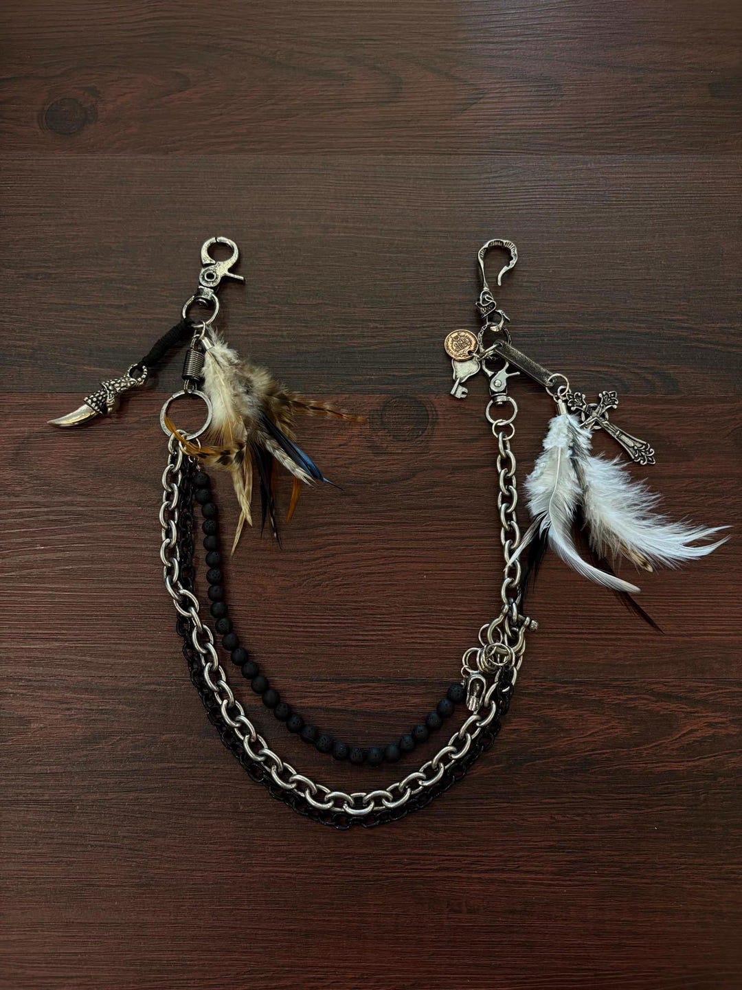 Japanese Archive Feathered Pants Chain/necklace - Etsy Finland