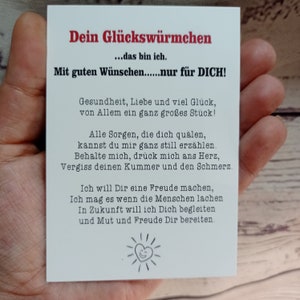 Spruch Kärtchen für Glückswürmchen Bild 3