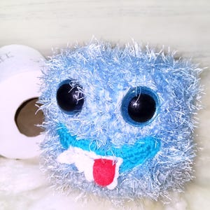 cute Monster  funny toilet hat  – toilet paper cozy  fluffy blue