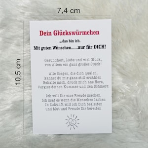 Spruch Kärtchen für Glückswürmchen Bild 4