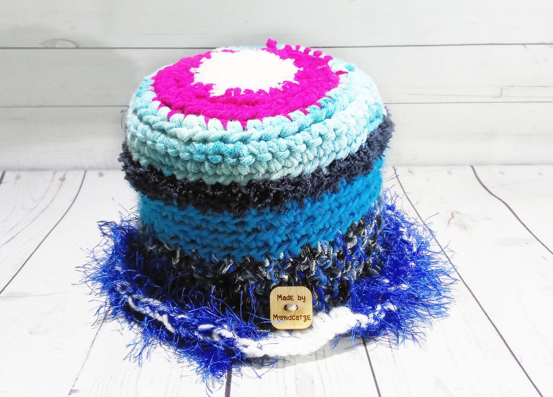 Toilet Paper Hat, BOHO Blue, Hippie, Toilet Roll Hat, Colorful Etsy