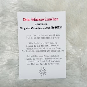 Spruch Kärtchen für Glückswürmchen Bild 2