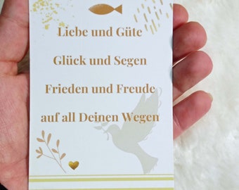 Kommunion, Konfirmation, Firmung, Spruch Kärtchen für Glückswürmchen, SEGEN,