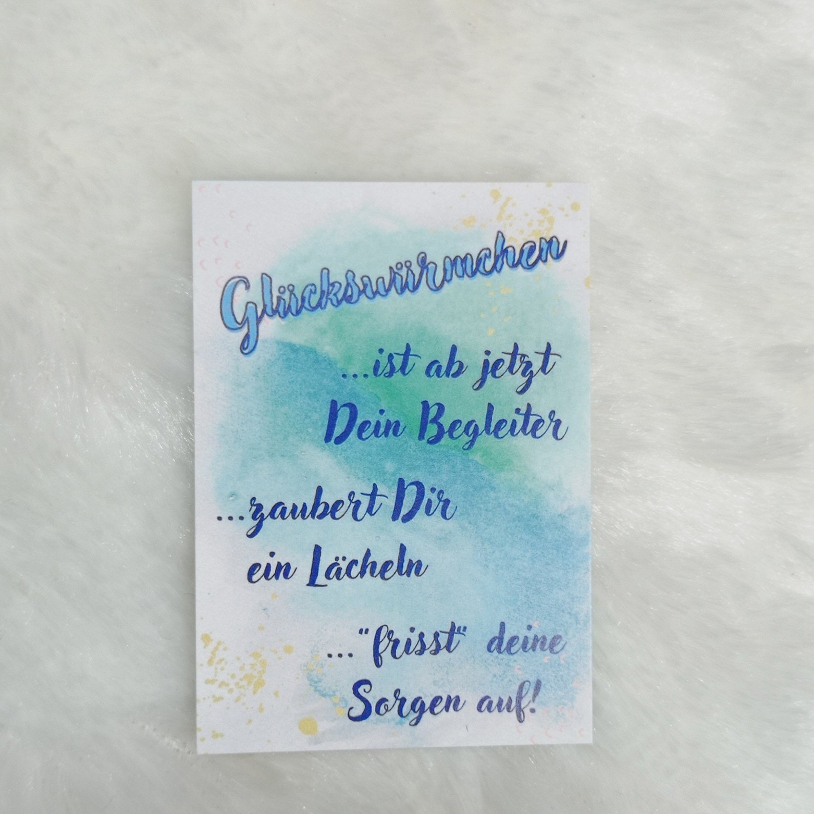 Kleine Spruch Kärtchen für Glückswürmchen Etsy.de
