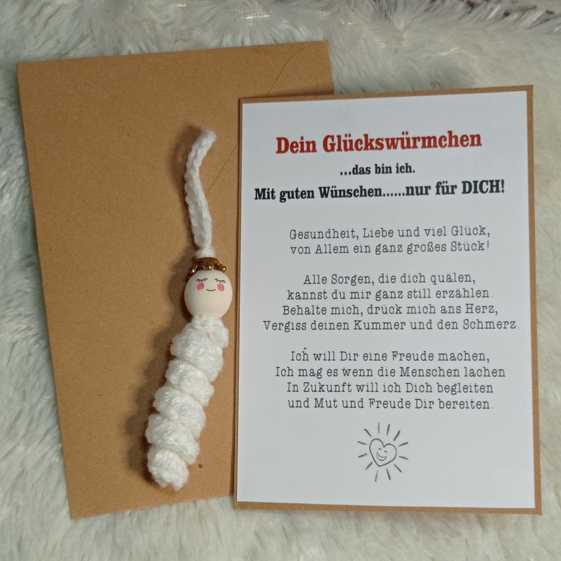 Grußkarte Glückswürmchen Engel Etsy.de