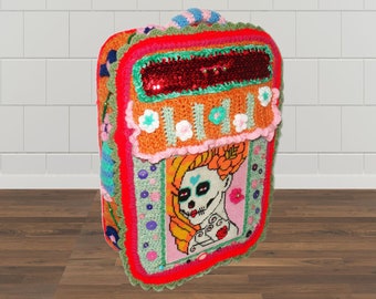 Trolleykoffer „La Catrina“ – Mexikanisches Design, Handarbeit, Handgepäck, bunter Reisebegleiter, Einzelstück