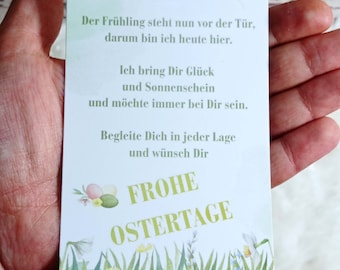 Oster Spruch Kärtchen für Glückswürmchen, Sorgenwürmchen, Glücksbringer