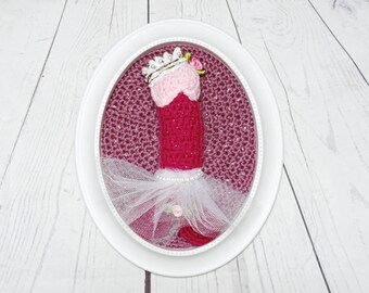 Pénis - Princesse, portrait au crochet, cadeau rigolo