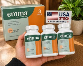 Emma Gut Health 3 Pack Bundle | Digestive Support, Bloating Relief, Gut Cleanse (180 Capsules)