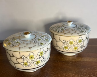 Vintage Kutani Porcelain Lidded Teacups/Trinket Dishes