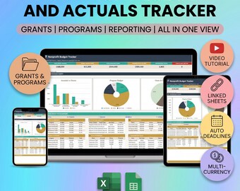 Nonprofit Budget Tracker | Grant & Program Spreadsheet | Donor Reporting Dashboard | Small Nonprofit Finance