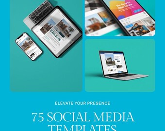 Real Estate Social Media Bundle 75 Templates | Instagram Facebook Canva for Realtors