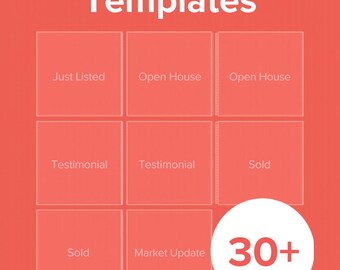 Real Estate Instagram Post Templates 30-Pack | Realtor Social Media Templates for Canva