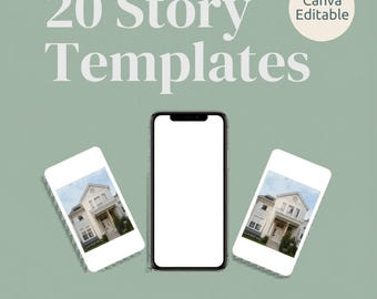 Real Estate Instagram Story Templates 20-Pack | Canva Story Design for Realtors