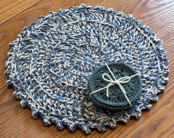 Juego de centro de mesa y posavasos