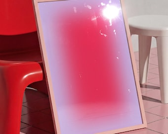 Lilac Red Aura Gradient Poster | Digital Download Vertical Poster