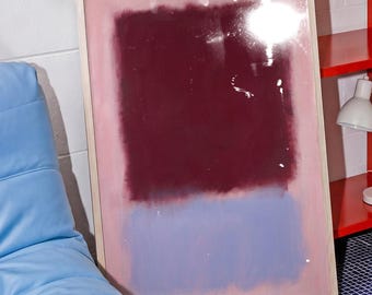 Abstract Color Block Rothko Poster | Vertical Poster, Maroon & Lavender Minimal Wall Art Digital Download