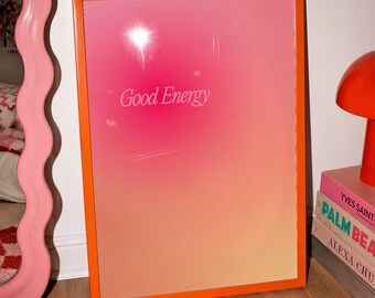 Good Energy Aura Gradient Poster | Matte Vertical Inspirational Wall Art