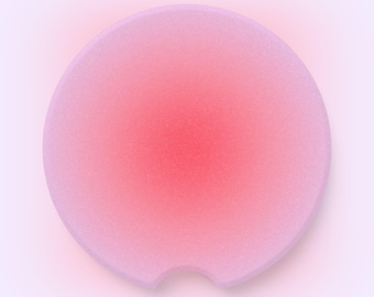 Pink Gradient Soapstone Car Coaster | Absorbent Round Cup Holder Insert