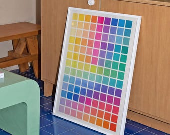 Color Swatch Grid Matte Vertical Poster | Rainbow Palette Wall Art