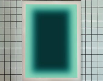 Teal Gradient Abstract Poster Matte Vertical Poster | Minimal Wall Art