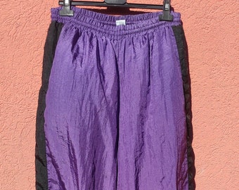 Retro Nylon Tracksuit Pants/ Purple Vintage Nylon Pants