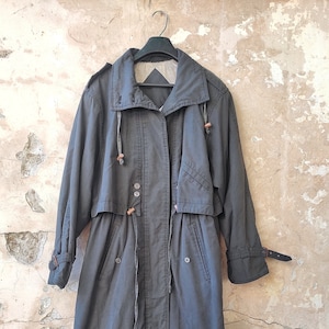 1960s Vintage Deep Cobalt Blue Glen Plaid All Weather Coat by 