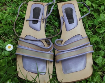 Space Princess - y2k Fashion Strappy Sandals//Y2k Transparent Purple Sandals