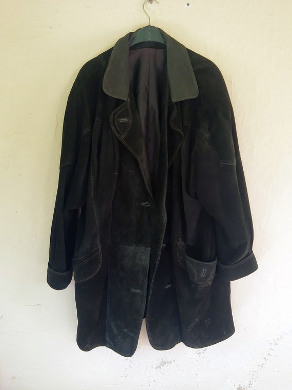 Black Velvet Dandy Jacket - Vintage Black Leather… - image 7