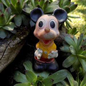 Micky Maus - 60s RARE Gummifigur / VNTG Disney Figur / VNTG Mickey Mouse Spielzeug / Vintage Dekoration