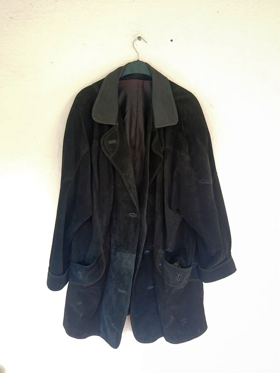 Black Velvet Dandy Jacket - Vintage Black Leather… - image 2