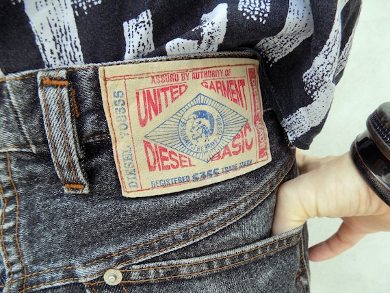 Vintage Black Diesel Mum's Jeans//90s Style Black