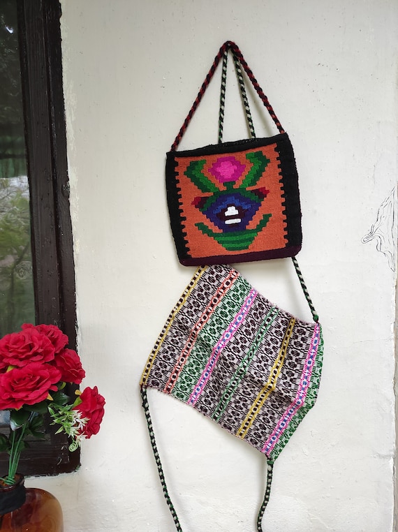 VNTG Handmade 70s Wool Backpack/Hippie Handcraft … - image 3