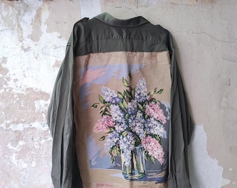 Unique Reworked Vintage Military Blouse XL
