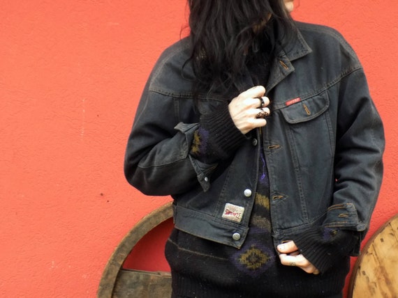 large black denim jacket