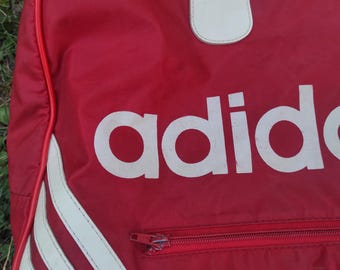 Vintage Adidas Travelbag - Red 70's Adidas Sport Bag - Etsy