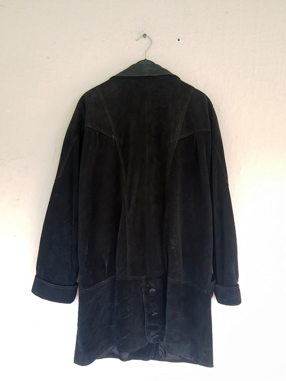 Black Velvet Dandy Jacket - Vintage Black Leather… - image 8