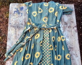 Tournesols - robe longue vintage à pois Suny