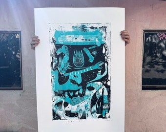 White Lies - A3 Risograph Print on 120gsm Paper  Edition of 20