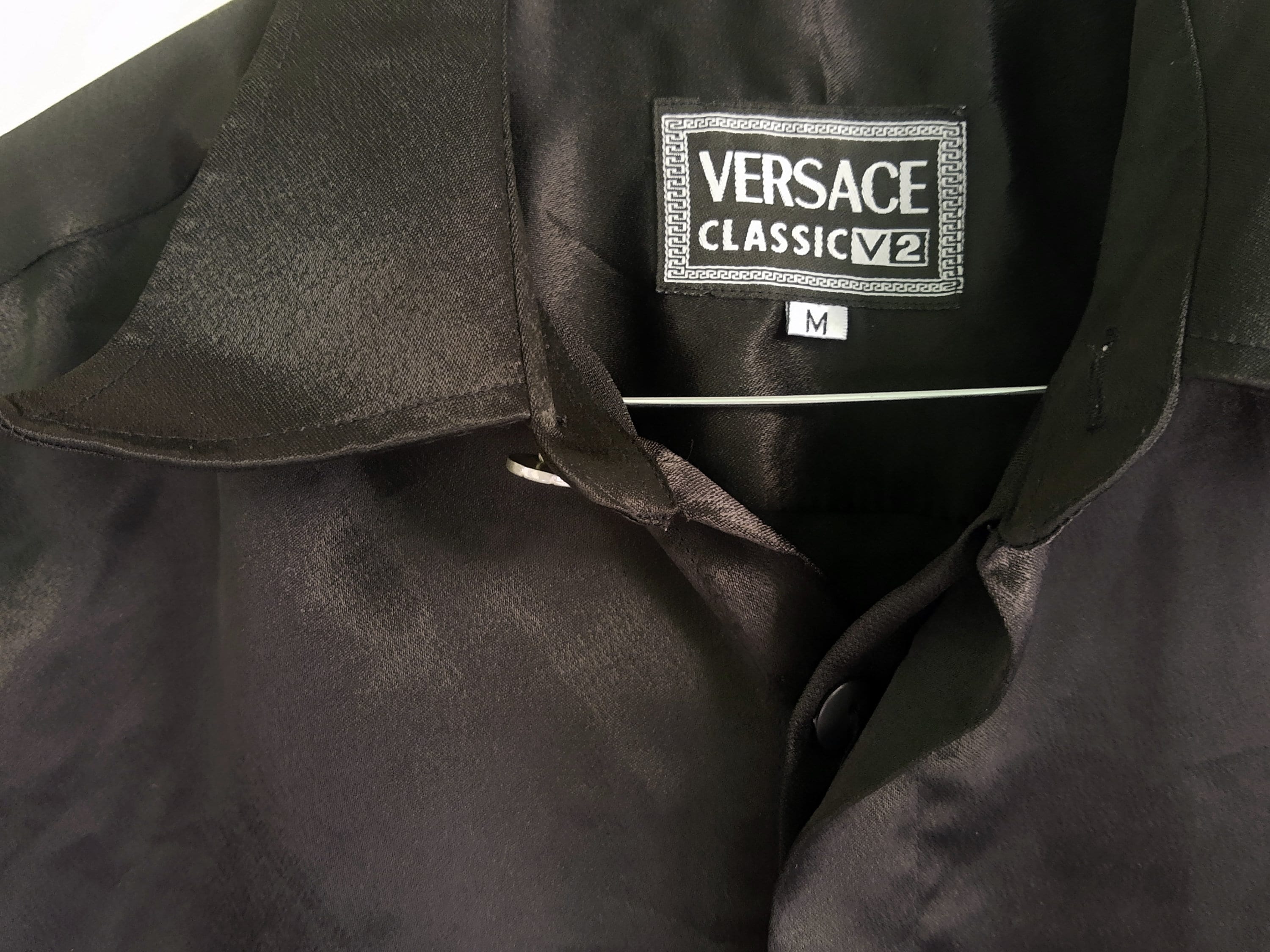 Versace Classic V2 Vintage Shiny Black Versace Oxford Shirt - Etsy
